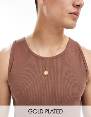 snake engraved pendant necklace in 18k gold plated