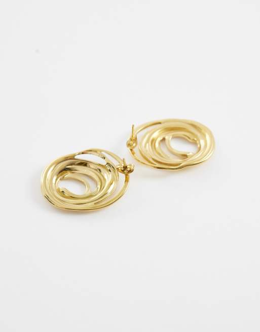 Lost Souls spiral earrings in 18k gold plated stainless steel, 4 of 4