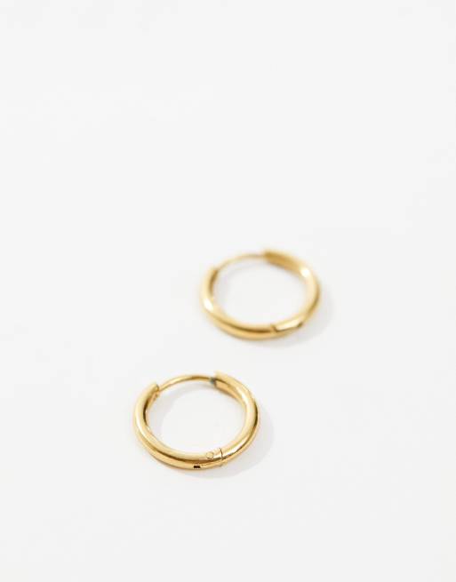 Lost Souls stainless steel 12mm hoop earrings in gold, 3 of 4