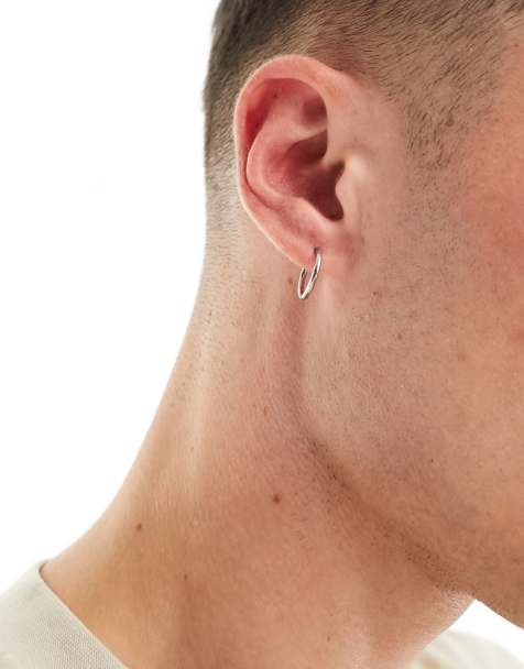 Mens hot sale earrings silver