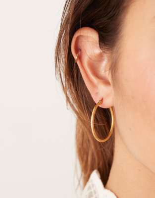 LOST SOULS Lost Souls stainless steel 18ct gold plated 30mm hoop earrings