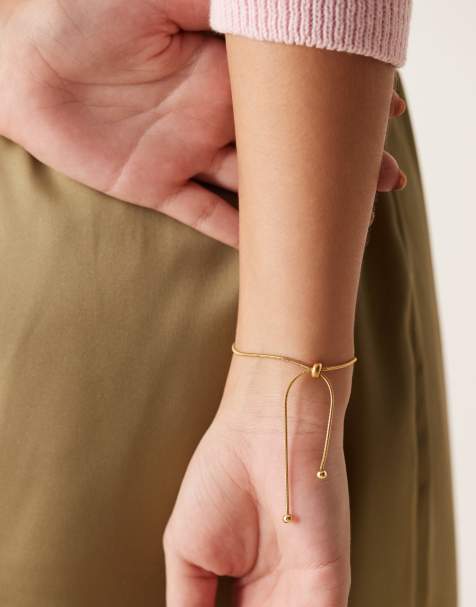 Lost Souls stainless steel 18ct gold plated bolo chain adjustable bracelet - view 1