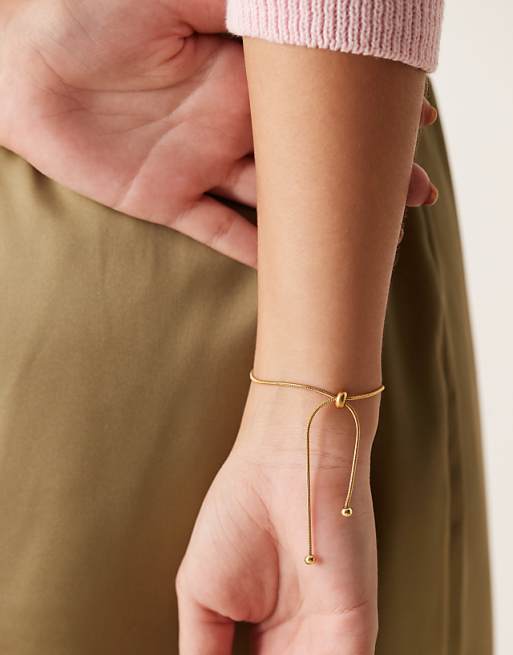 Finishing Nail Bracelet 14k Gold-plated Silver Adjustable Length Finishing Nail Bracelet 14k Gold-plated Silver Adjustable Length