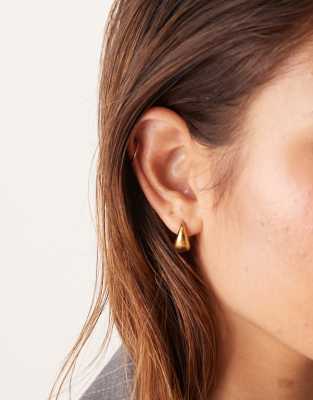LOST SOULS Lost Souls stainless steel 18ct gold plated curved huggie hoop earrings