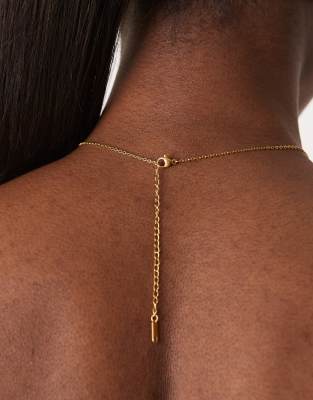 Lost Souls Stainless Steel 18ct Gold Plated Lariat Molten Drop Necklace In Gold