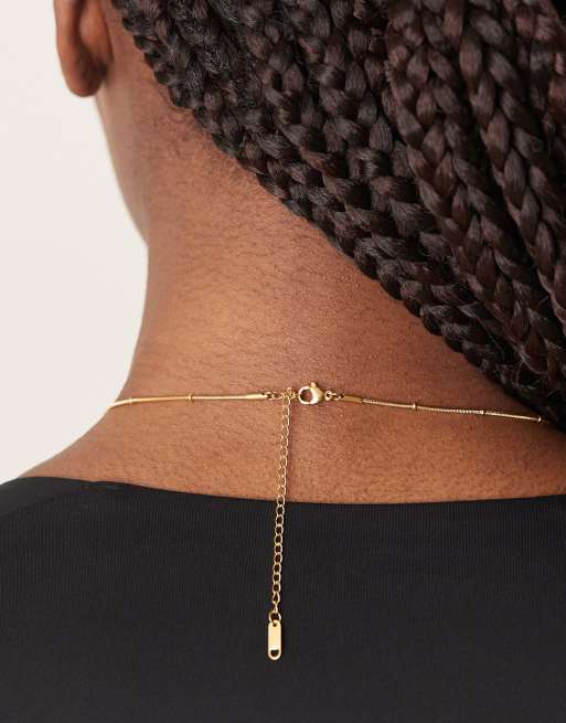 Lost Souls stainless steel 18ct gold plated satellite fine chain necklace, 3 of 3