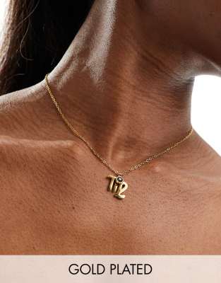 LOST SOULS Lost Souls stainless steel 18ct gold plated virgo birthstone starsign necklace
