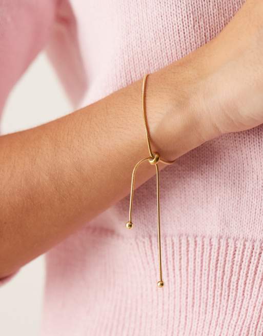 Lost Souls stainless steel 18kt gold plated bolo chain adjustable bracelet, 2 of 4