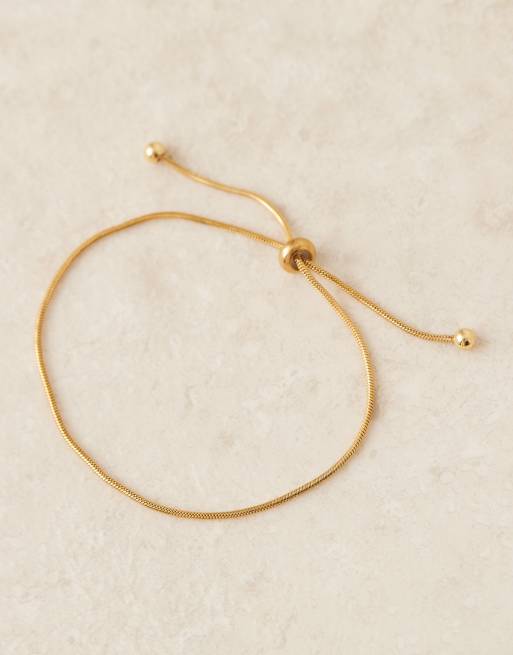 Lost Souls stainless steel 18kt gold plated bolo chain adjustable bracelet, 4 of 4