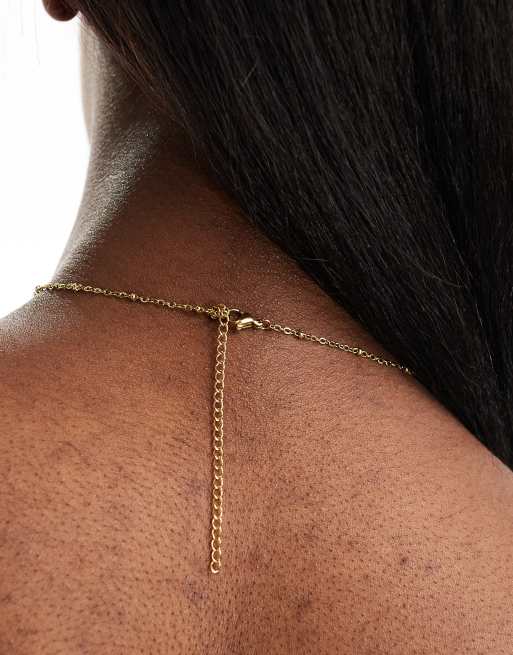 Lost Souls stainless steel 18kt gold plated bubble initial S necklace , 3 of 4