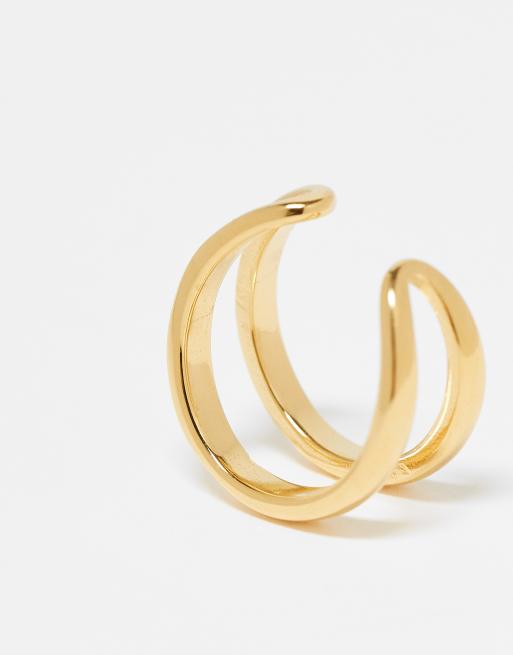 Lost Souls stainless steel 18kt gold plated double row ring | ASOS