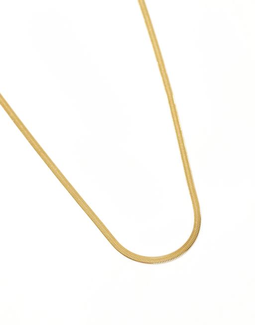 Lost Souls stainless steel 18kt gold plated flat snake chain necklace , 2 of 4