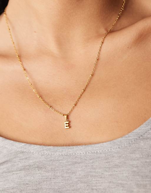 Gold plated E initial Gold plated E initial