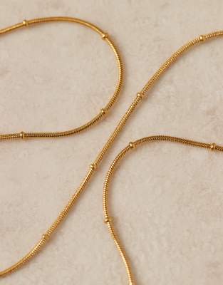 Lost Souls Stainless Steel 18kt Gold Plated Satellite Fine Chain Necklace