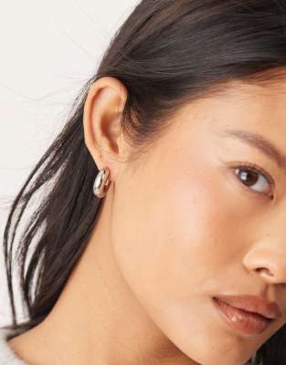 LOST SOULS Lost Souls stainless steel 20mm thick hoop earrings in silver