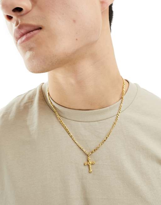 Cross necklace with deals initials