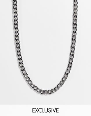 Lost Souls stainless steel 9mm curb neck chain in silver