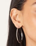 [LOST SOULS] Lost Souls stainless steel big hoop textured earrings in silver No Size SILVER