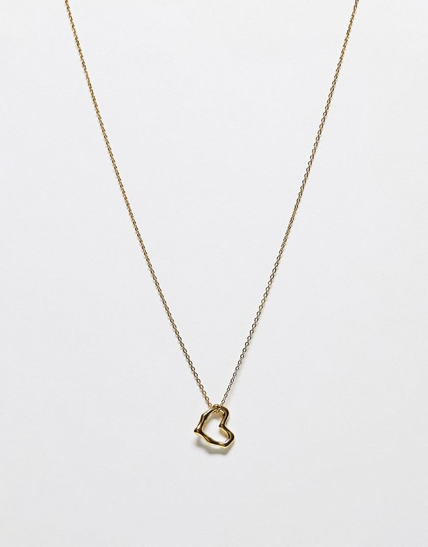 Lost Souls stainless steel chain necklace with cut-out heart in gold