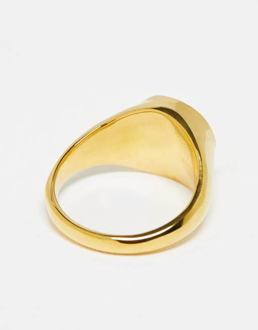 Mens gold deals signet pinky ring