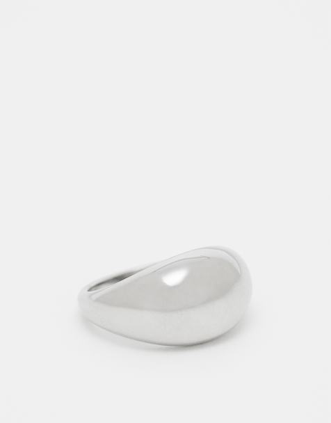 Lost Souls stainless steel chunky dome ring in silver - view 1