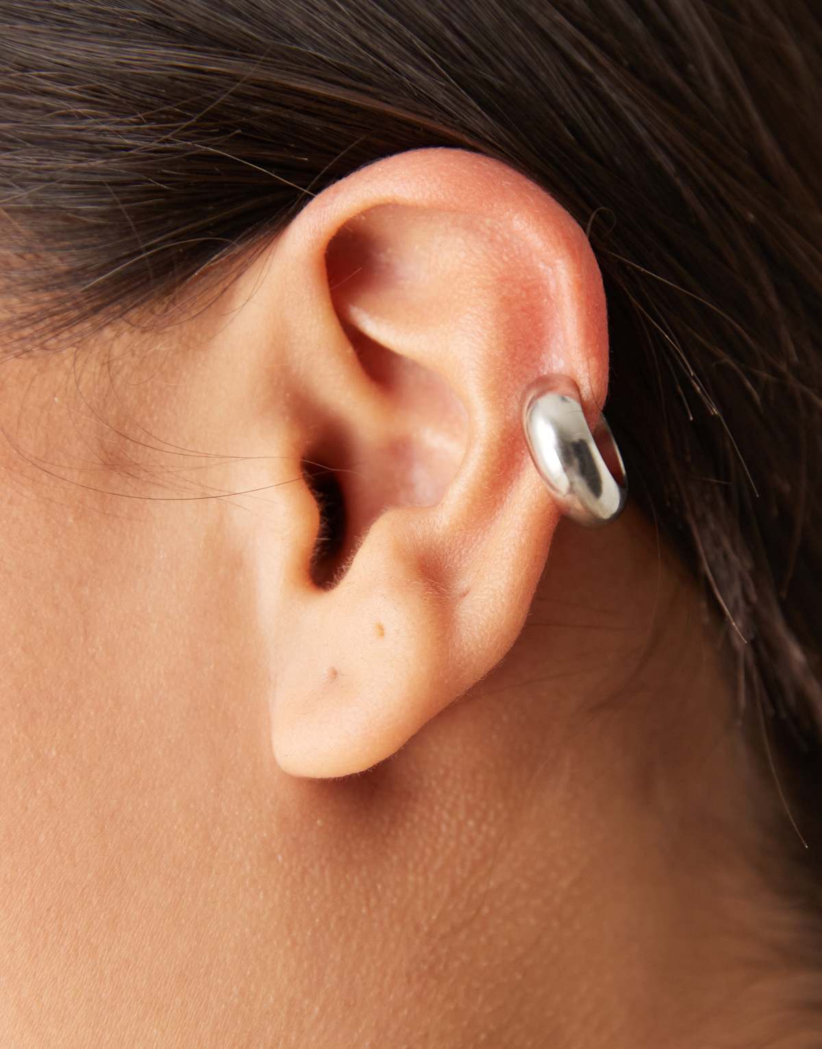 Lost Souls stainless steel chunky ear cuff in silver