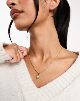 LOST SOULS Lost Souls stainless steel crystal heart pendant necklace in gold