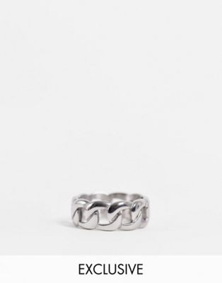 Lost Souls stainless steel curb chain ring in Silver