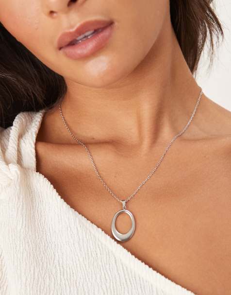 Lost Souls stainless steel cutout large pendant necklace in silver - view 1