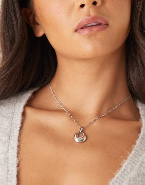 Lost Souls stainless steel doorknocker pendant necklace in silver tone - view 1