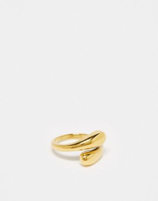 Lost Souls stainless steel double molten ring in gold - ASOS Price Checker