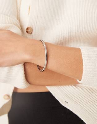 stainless steel essential cuff bracelet in silver