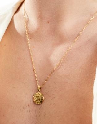 stainless steel eye pendant necklace in 18k gold plated