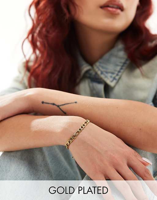 Figaro Bracelet with Toggle Clasp Adjustable Length 14k Gold-plated Silver Figaro Bracelet with Toggle Clasp Adjustable Length 14k Gold-plated Silver