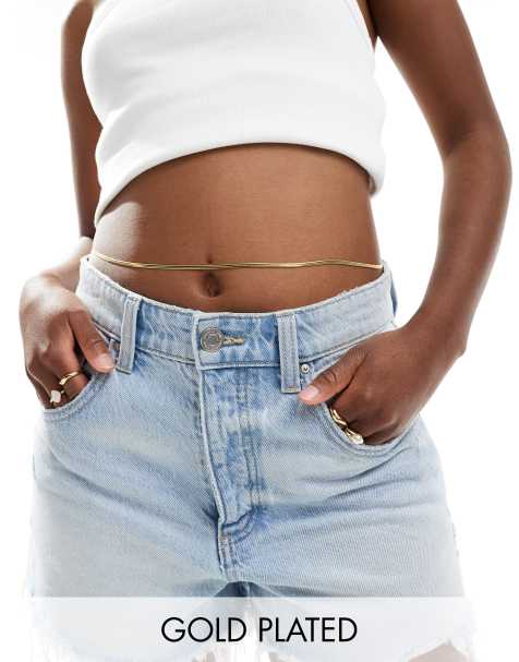 Lost Souls stainless steel flat snake belly chain in 18k gold plated - view 1