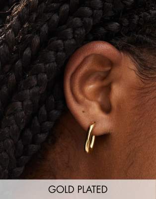 stainless steel hoop earrings in 18k gold plated