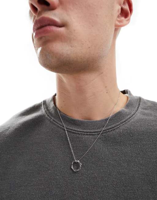 Lost Souls stainless steel molten pendant necklace in silver ASOS