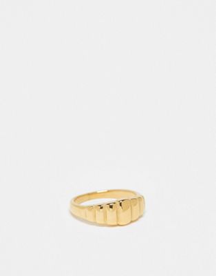 stainless steel multi dome ring in gold