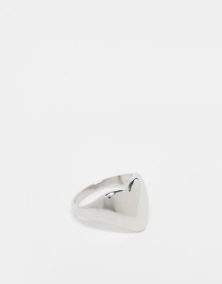 Lost Souls stainless steel puffy heart ring in silver - ASOS Price Checker