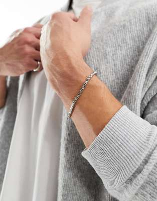 Lost Souls stainless steel rounded box chain bracelet in silver - ASOS Price Checker