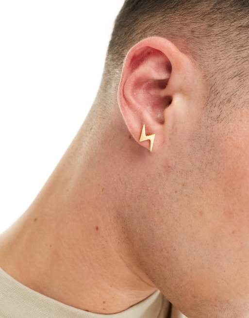 Mens lightning bolt deals earrings