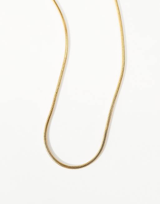 Lost Souls stainless steel snake chain necklace in 18k gold plated, 2 of 4