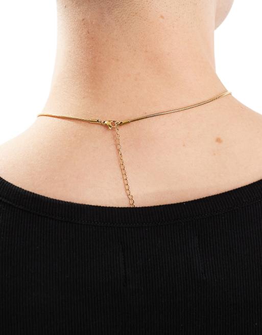 Lost Souls stainless steel snake chain necklace in 18k gold plated, 3 of 4