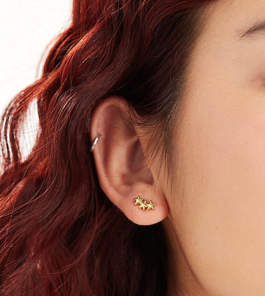 Lost Souls stainless steel star stud earrings in 18k gold plated