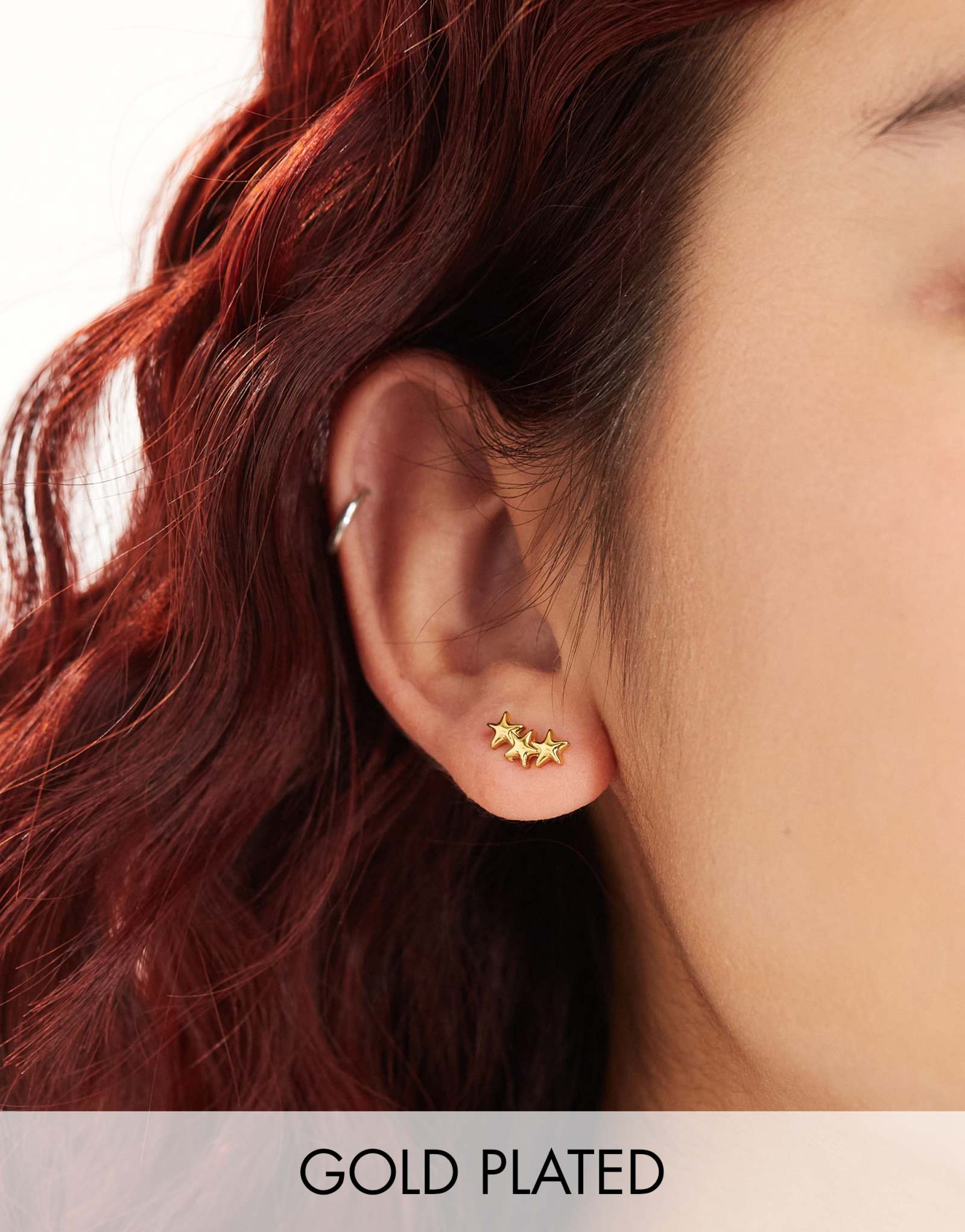 Серьги-гвоздики в виде звездочек из нержавеющей стали Lost Souls с покрытием из 18-каратного золота 2890₽