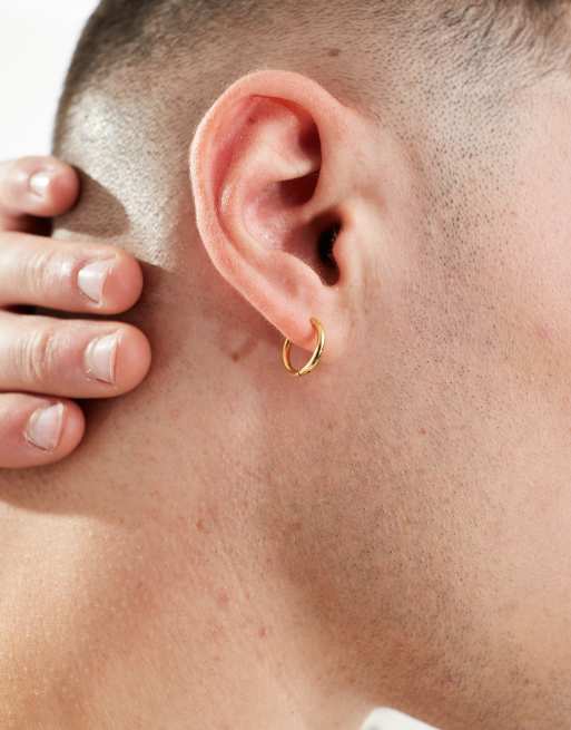 Lost Souls stainless steel thin huggie earrings in 18k gold plated