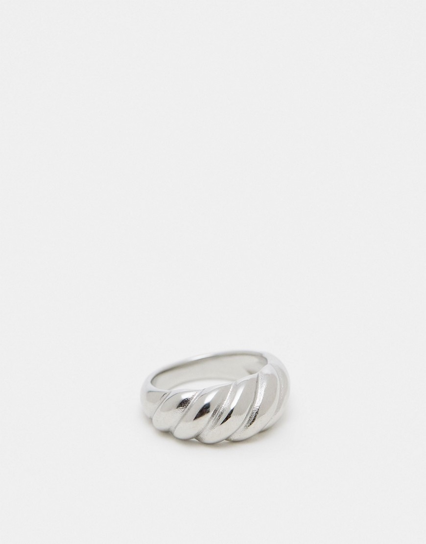 Lost Souls stainless steel twist ring in silver