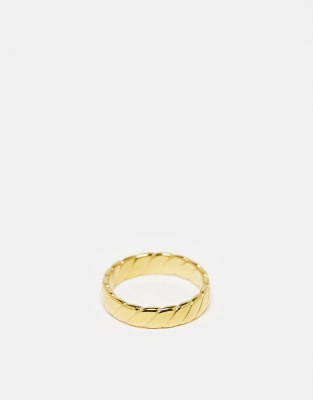 LOST SOULS Lost Souls stainless steel twisted ring in gold