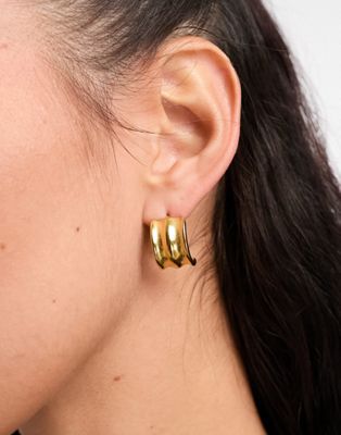 Lost Souls stainless vintage steel chunky stud earrings in gold - ASOS Price Checker