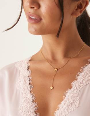 LOST SOULS Lost Souls star lariat necklace in 18ct gold plated stainless steel